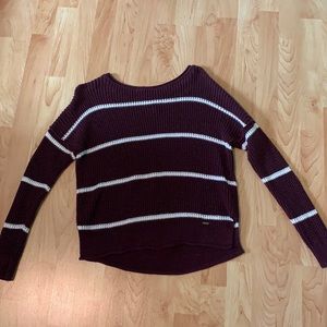 hollister burgundy striped sweater